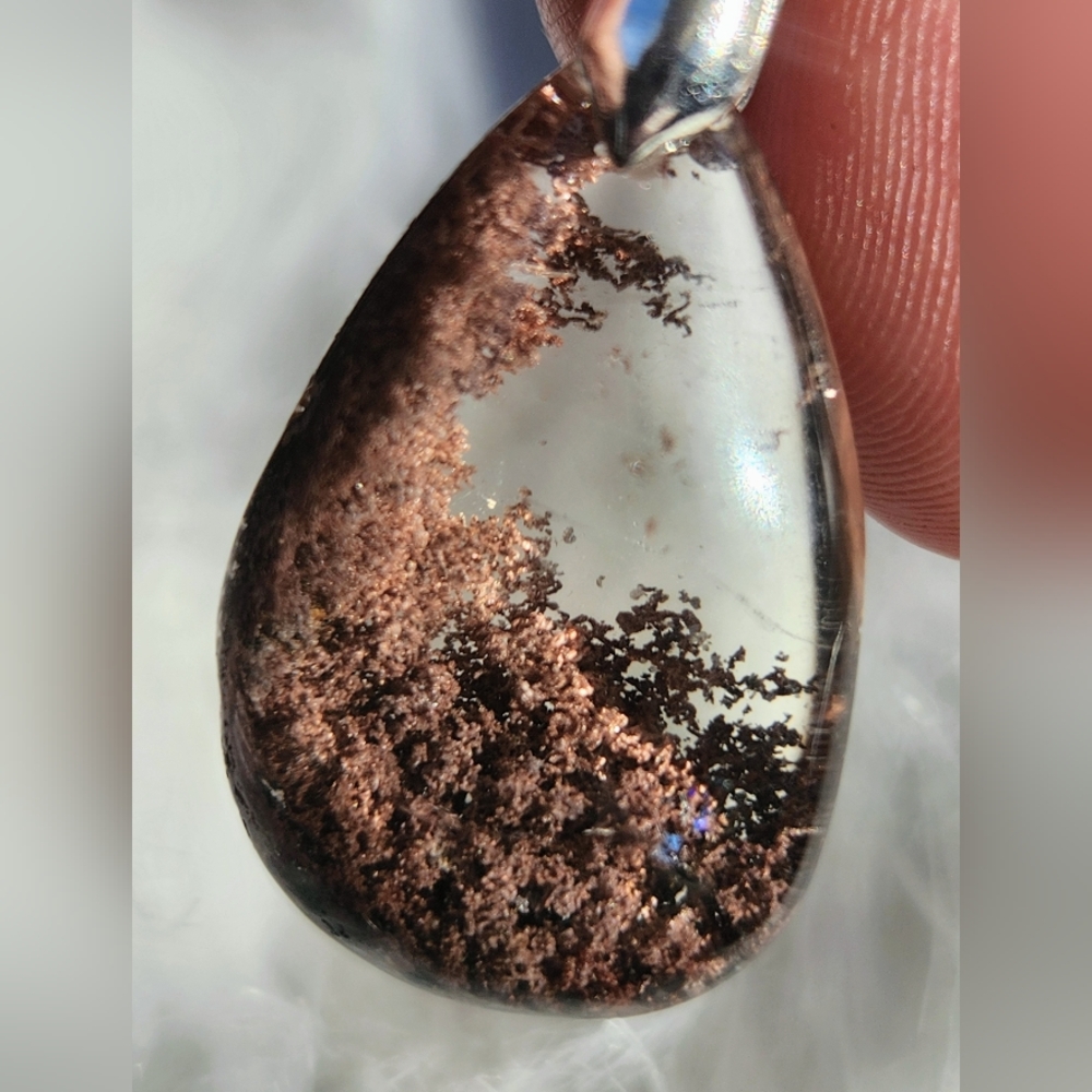 Scenic Garden Quartz, Lodolite, Pendant, sterling silver, crystal jewelry